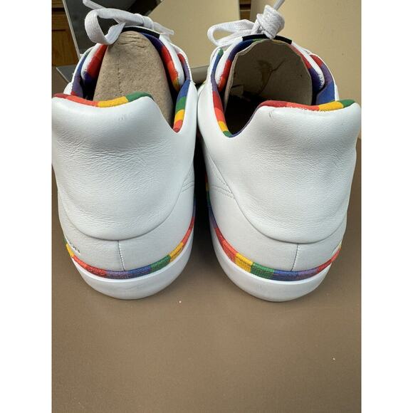 Mark Nason Sneakers Womens 7.5 White Shoes Rainbow Trim Pride Colorful Unworn - Picture 5 of 9